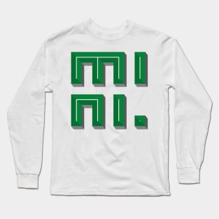 Super 3D MINI text in green Long Sleeve T-Shirt